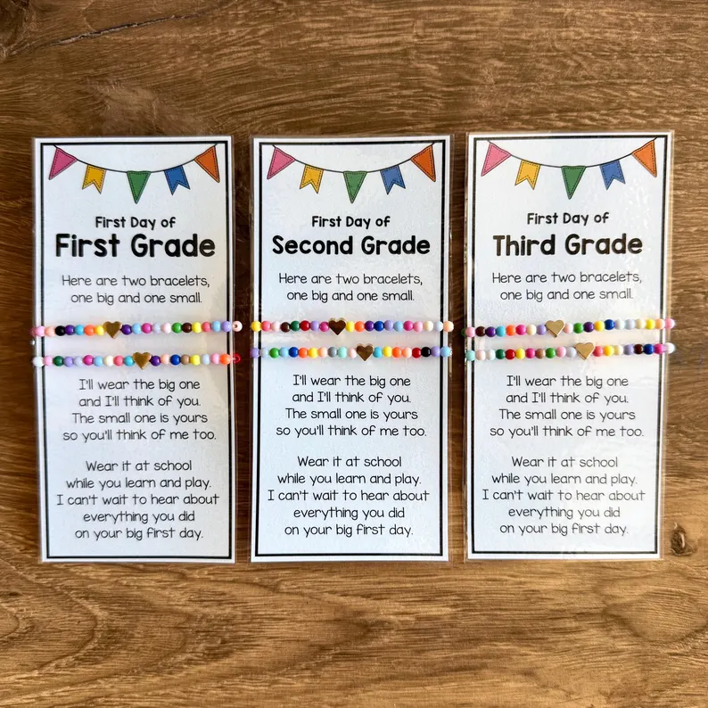 First Day of School Bracelets | Kids Keepsake Gift, Back to School Reminder
