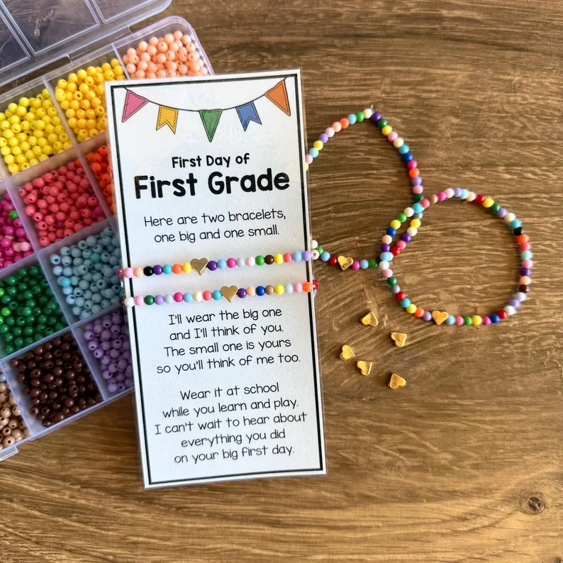 First Day of School Bracelets | Kids Keepsake Gift, Back to School Reminder