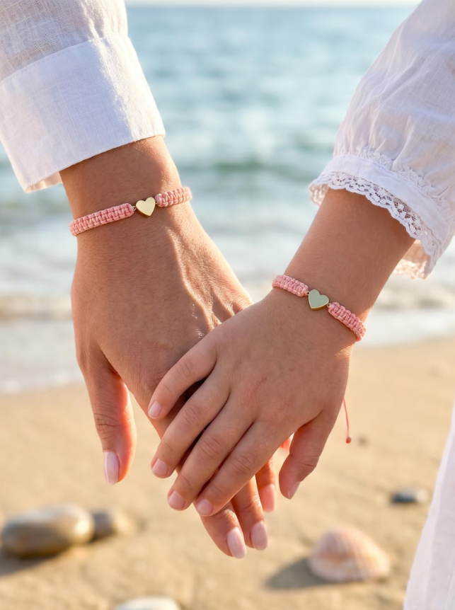 ⭐⭐Buy More Save More⭐⭐ - First Day of School Heart Bracelet, Mommy and Me Bracelet Set, Kindergarten Back to School Gift