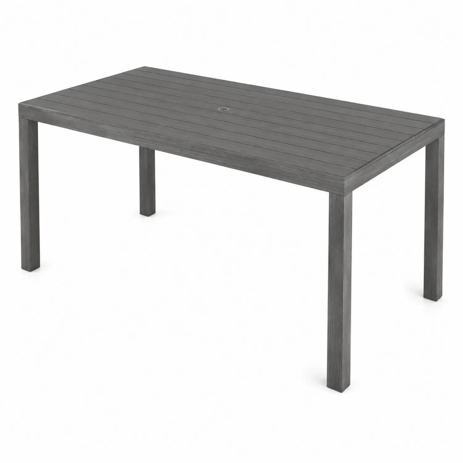 Prostokątny stół ogrodowy metalowy szary 150x90 cm