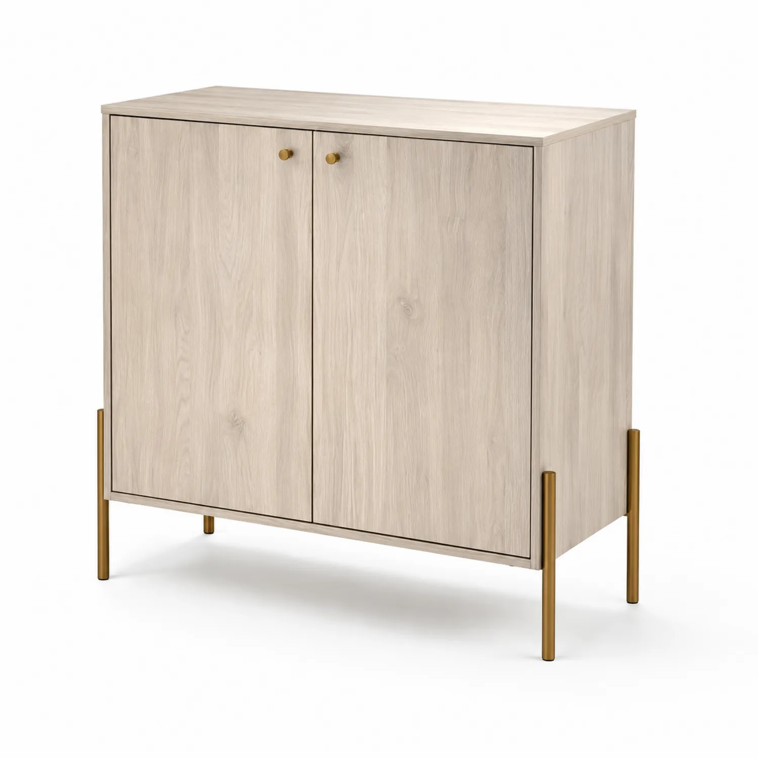 Komoda drewniana dwudrzwiowa dąb złoty 80x40x90 cm