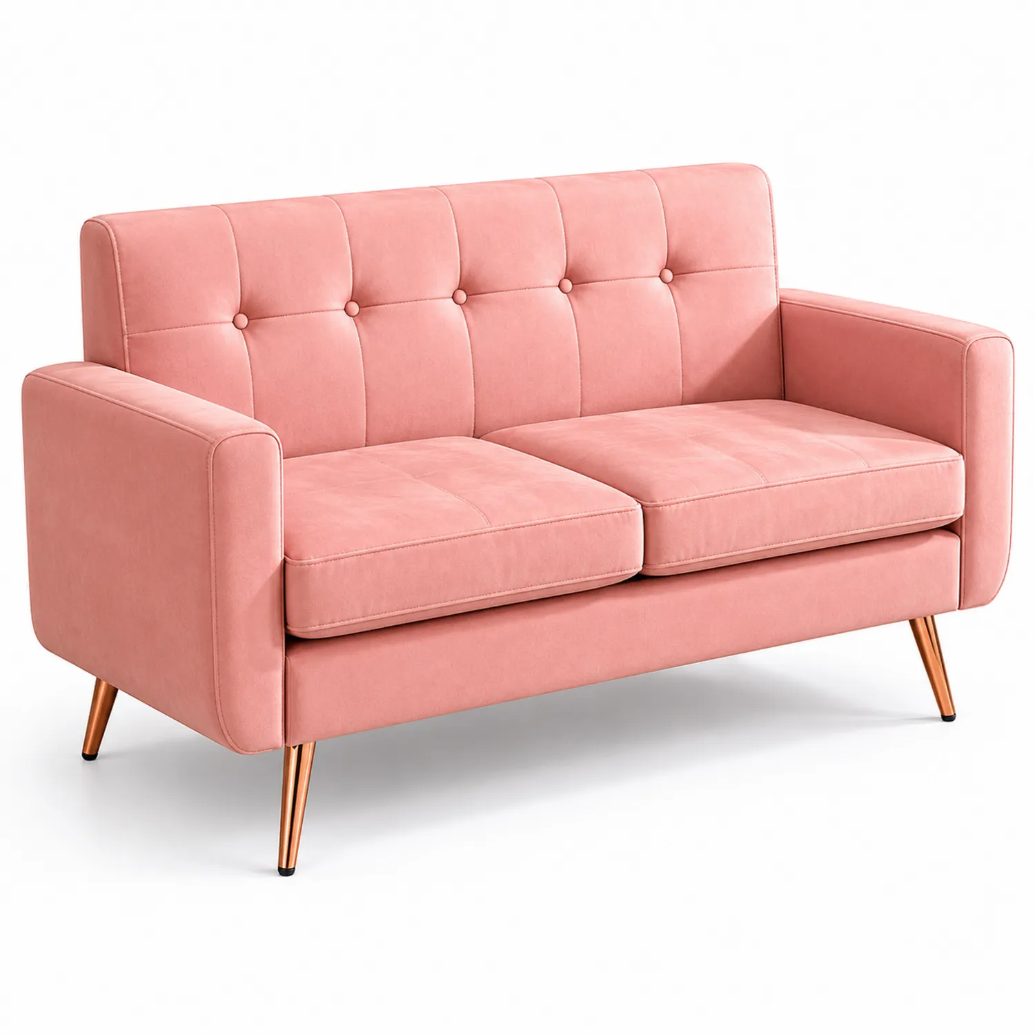 Sofa dwuosobowa różowa mikrofibra 140 cm
