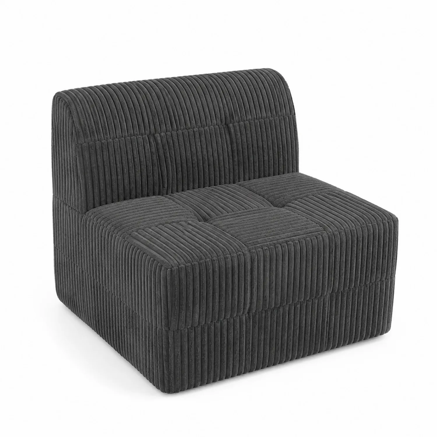 Sofa modułowa ciemnoszara ze sztruksu 90x80x75 cm