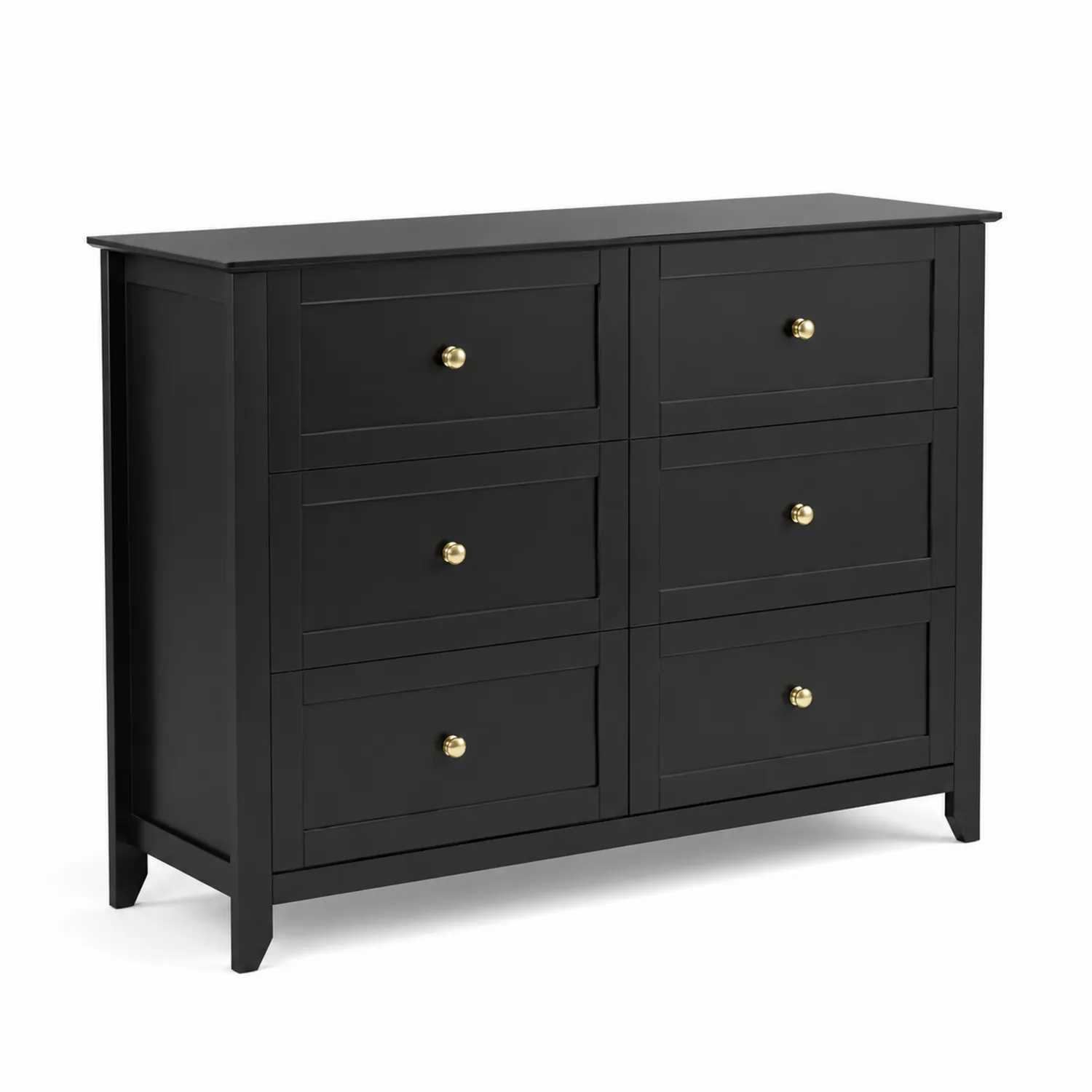 Komoda z sześcioma szufladami MDF Czarna 120x80x40 cm