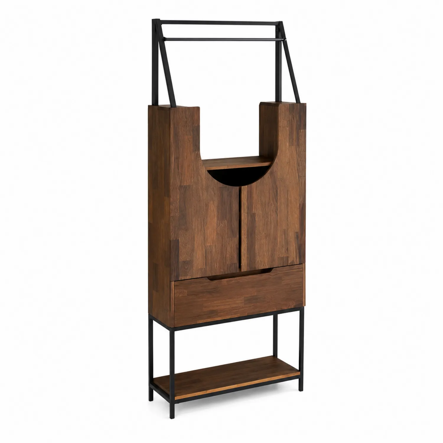 Kredens z drewna akacjowego i metalem 180 cm