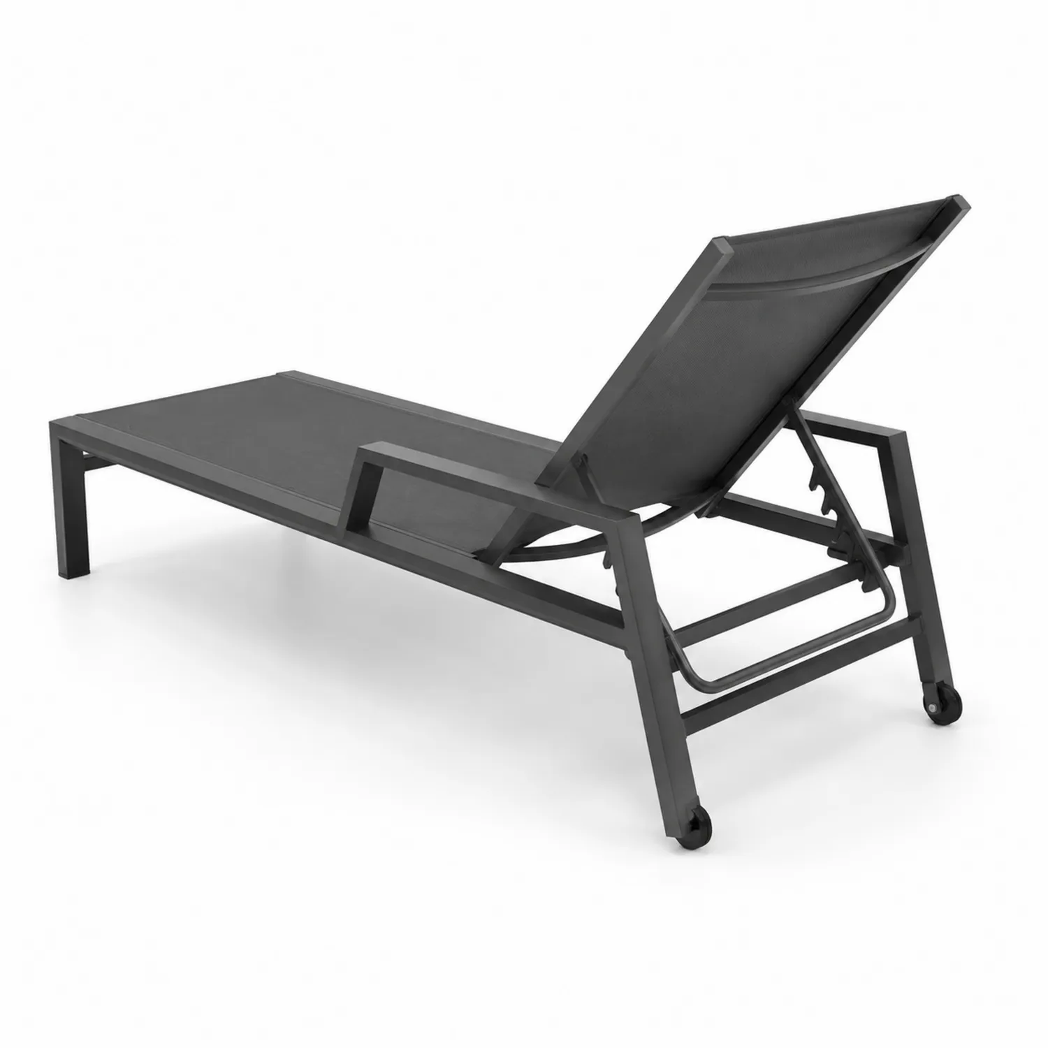 Leżak aluminiowy z regulacją czarny 200x65x35 cm