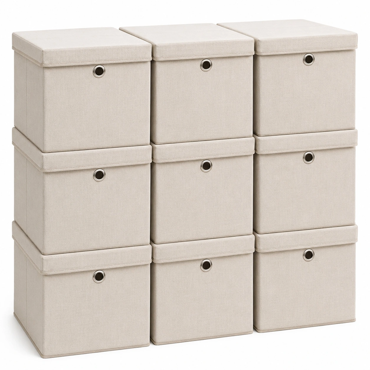 Juego de 9 cajas de almacenamiento con tapa-HeimoraLiving