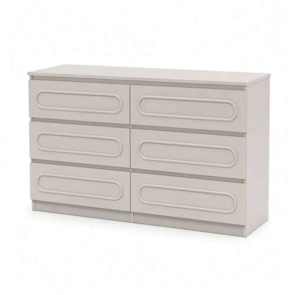Komoda z sześcioma szufladami biały MDF 120x75x35 cm