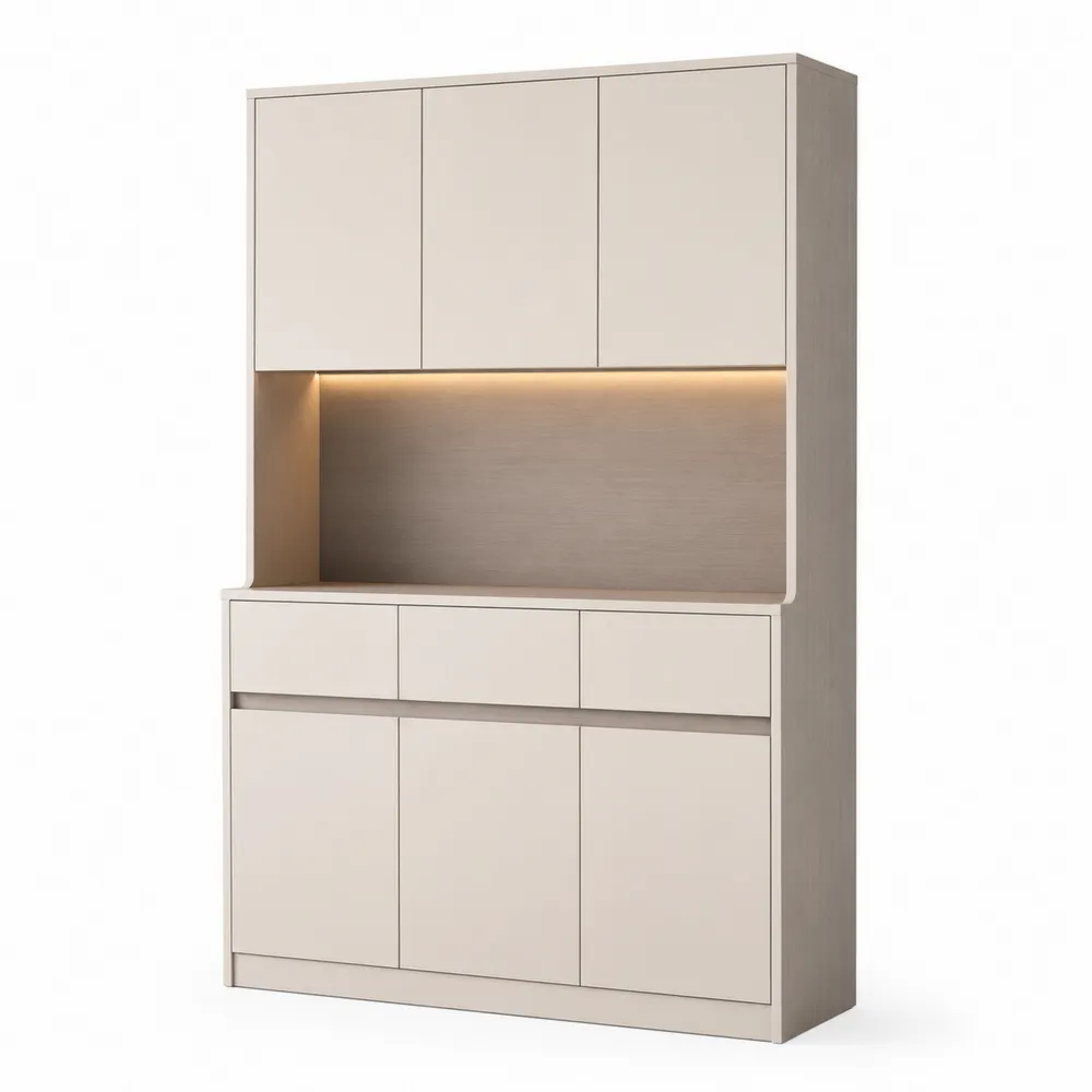 Kredens z MDF Kremowy z Oświetleniem LED 200x100x40 cm