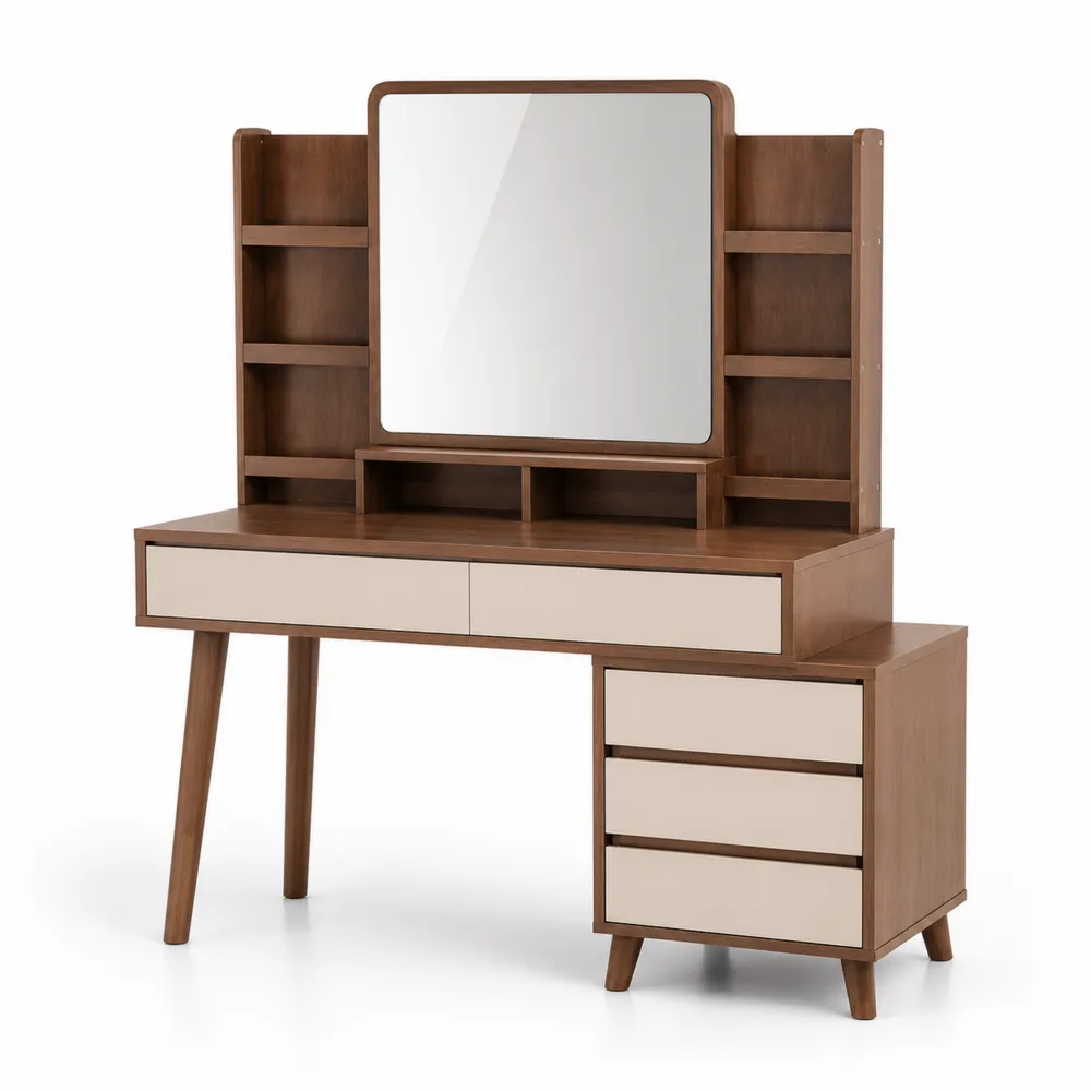 Toaletka drewniana z lustrem 120x40x140 cm