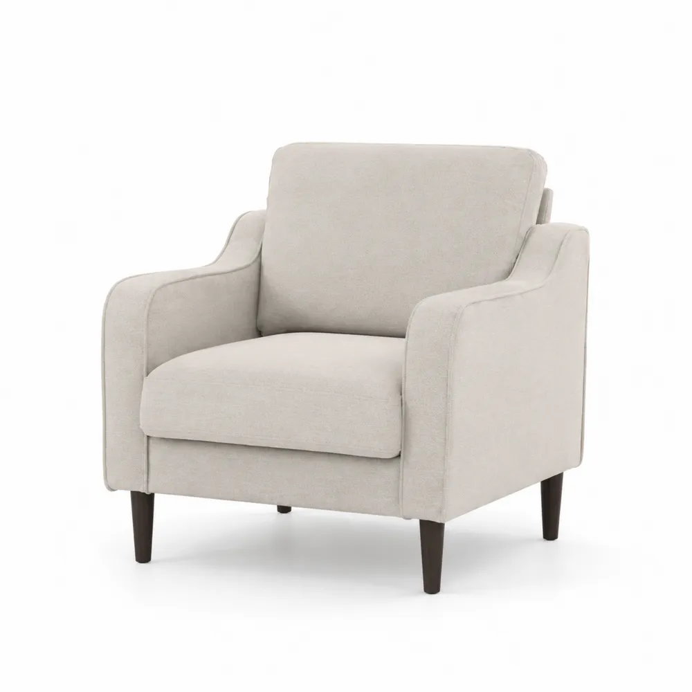 Fotel tapicerowany poliester Kremowy 85 cm