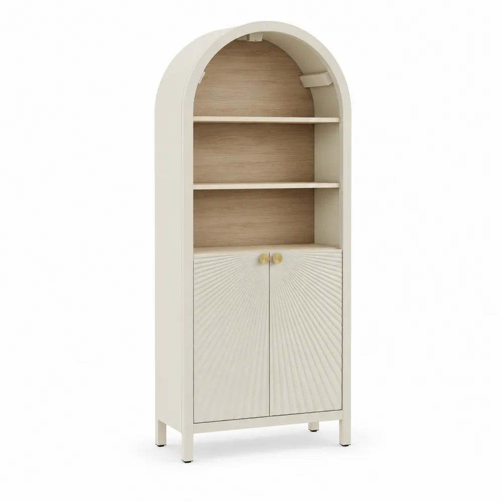 Regał łukowy kremowy z drewna MDF 180 cm