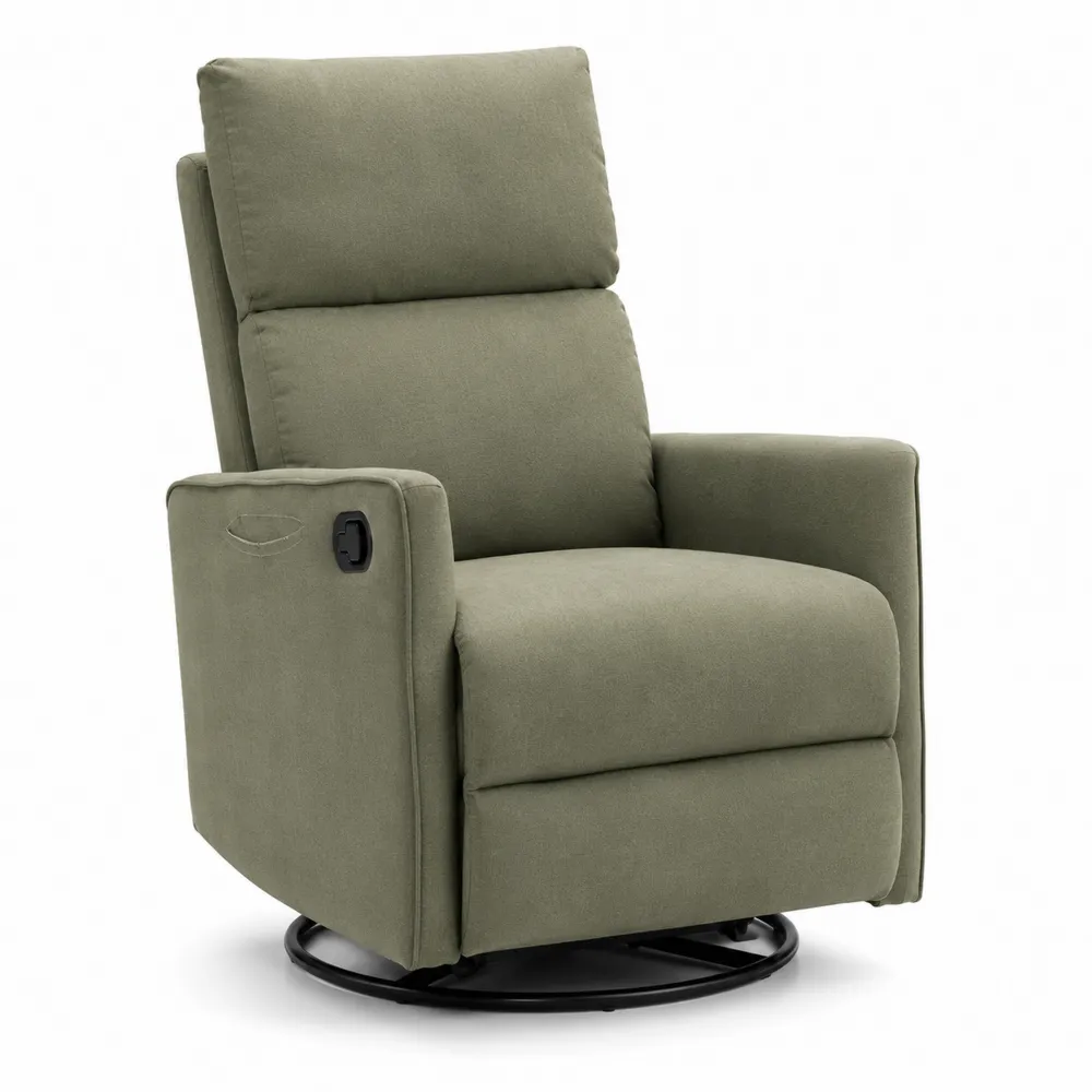 Fotel obrotowy z tkaniny oliwkowej