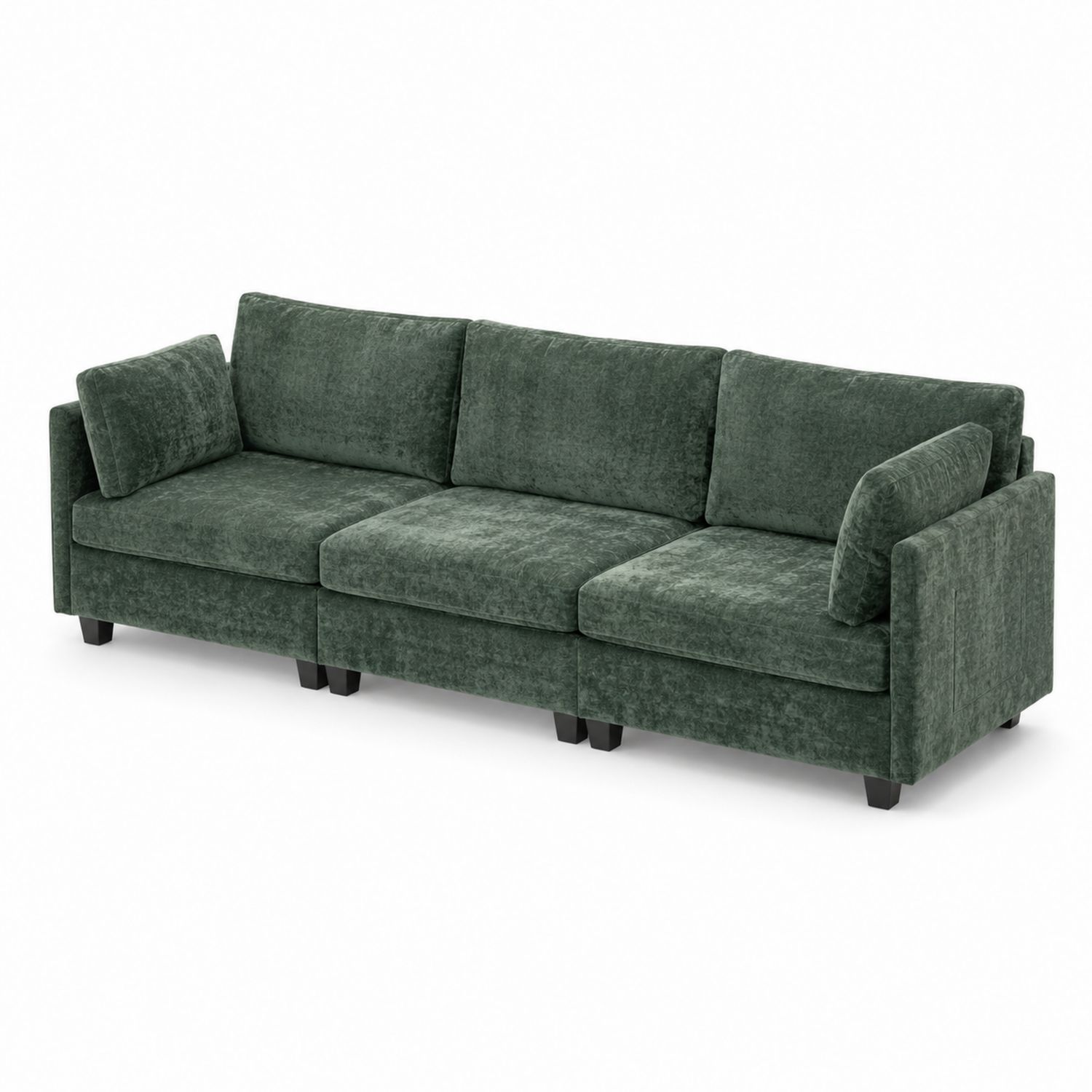 3-Sitzer Sofa Samt Dunkelgrün