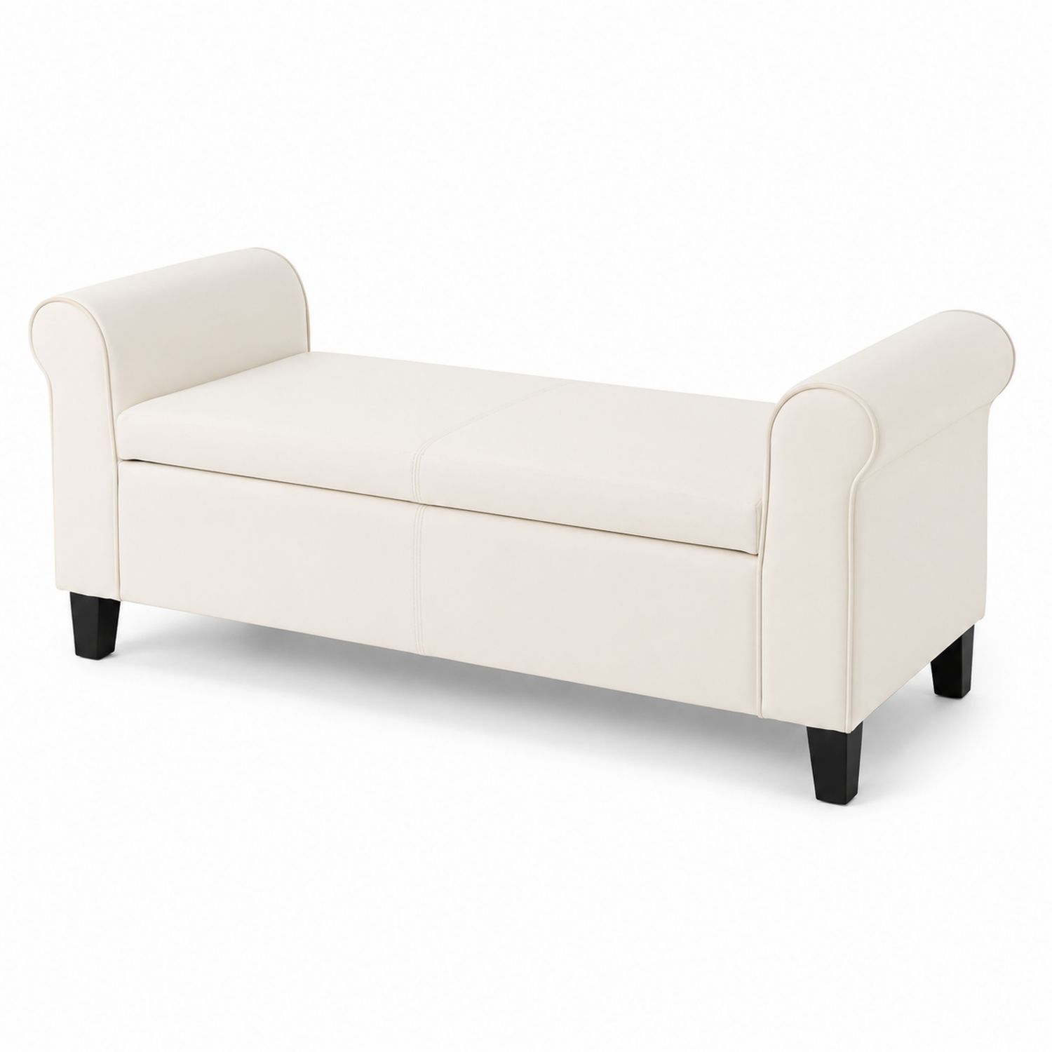 Sitzbank Kunstleder Creme 140x40x50 cm