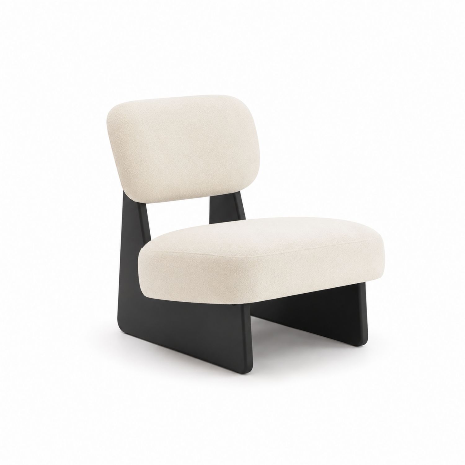 Wohlfühlsessel aus Stoff Beige mit Holzrahmen
