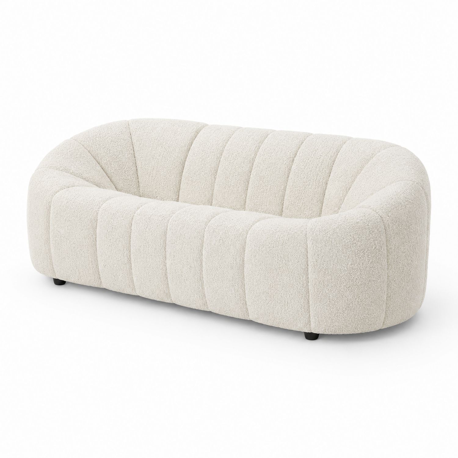 3-Sitzer Sofa Bouclé Cremefarben 230cm