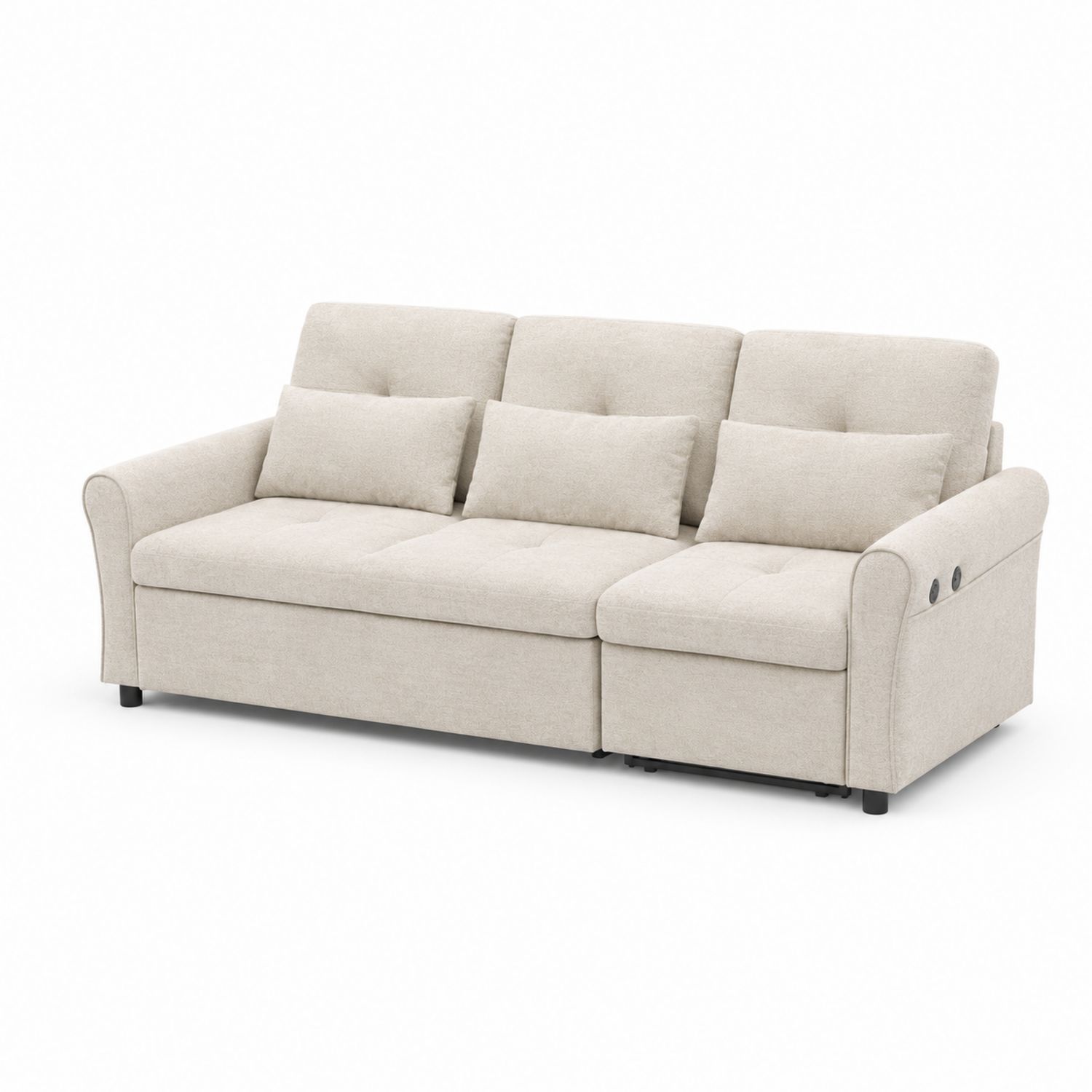 Schlafsofa Stoff Beige 230 cm x 150 cm x 90 cm
