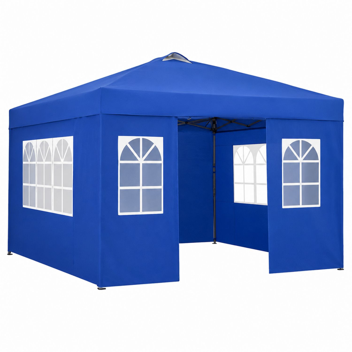 Gartenpavillon Zelt 3x3m Stahl Polyester Blau