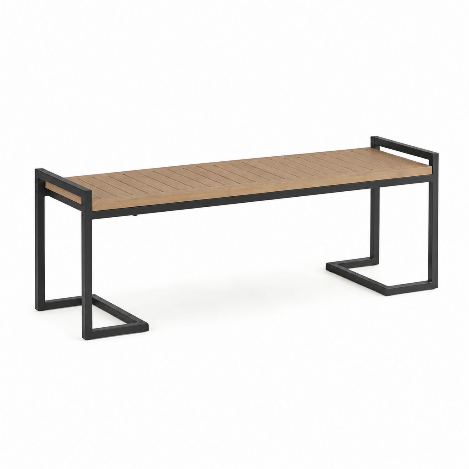 Bank für den Außenbereich aus Holz und Stahl 160x40x45 cm Braun