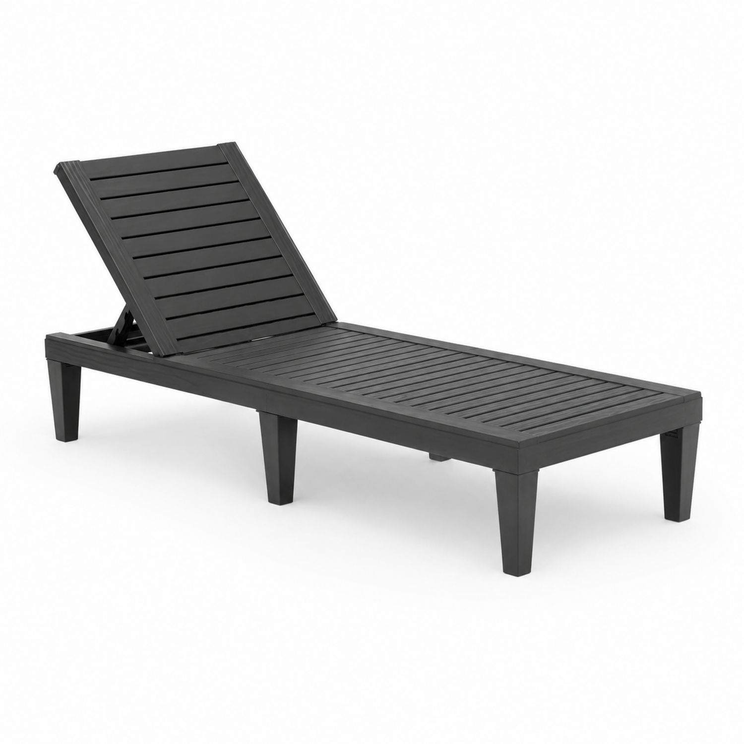 Verstellbare Gartenliege aus Kunststoff Schwarz 190 cm x 65 cm x 35 cm