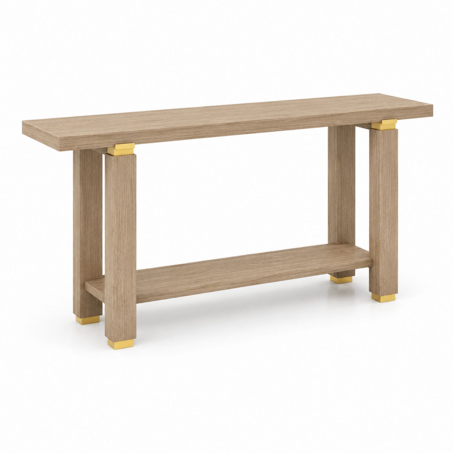 Konsolentisch aus Holz mit Metallakzenten