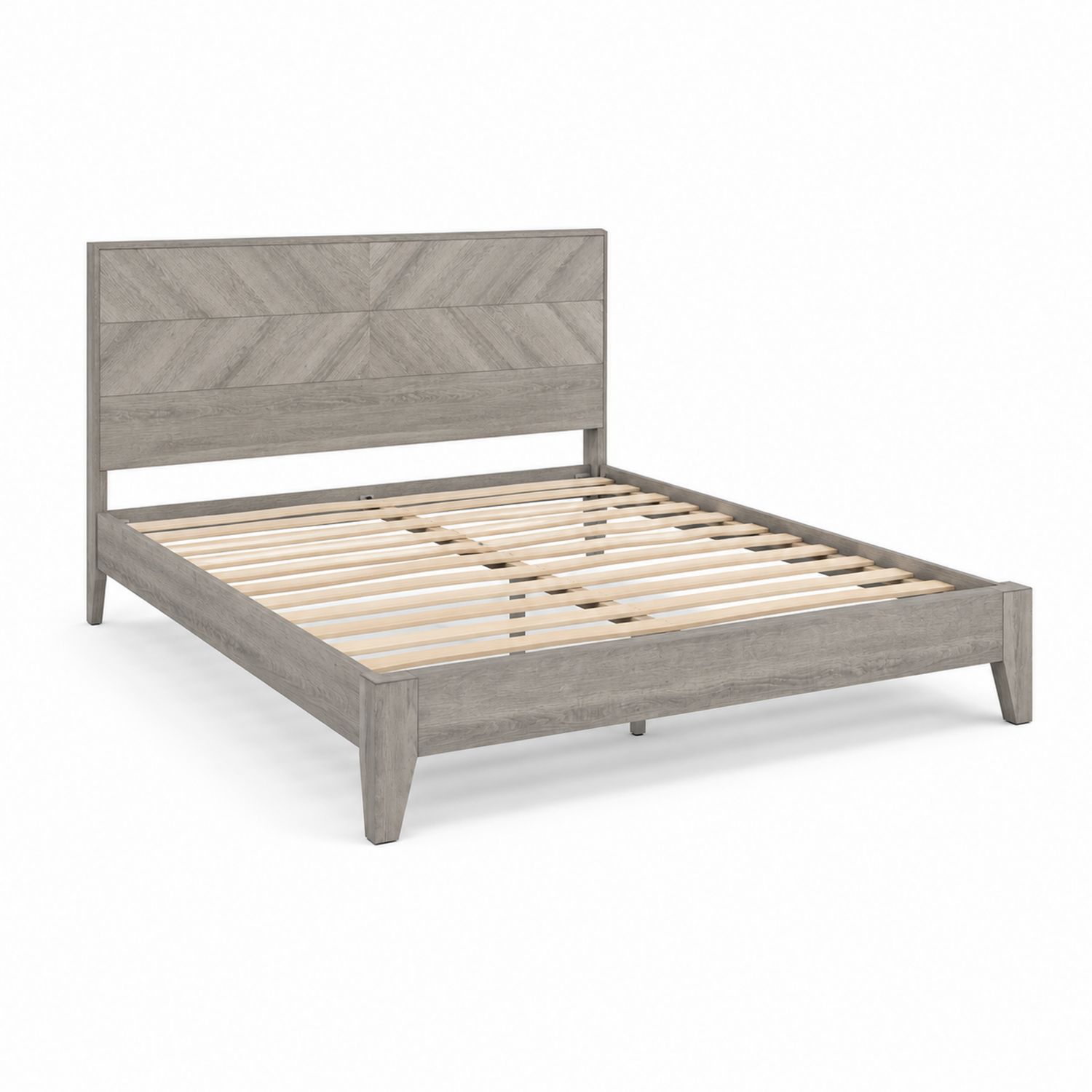 Holzgestell Doppelbett mit Lattenrost Grau 200x160 cm