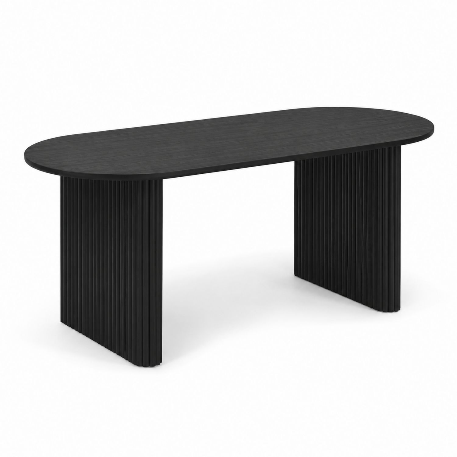 Ovaler Esstisch 200x100x75 cm Holz Schwarz