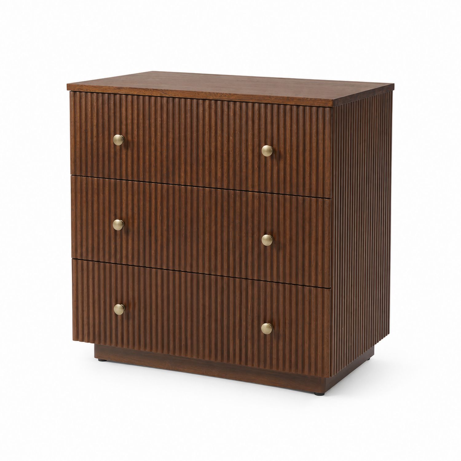 Holzkommode Braun mit 3 Schubladen