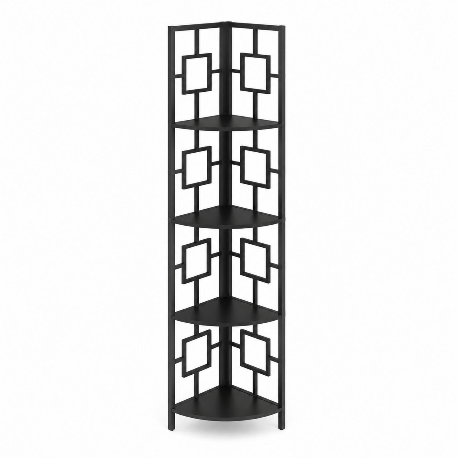 Eckregal aus Metall mit geometrischem Design 150 cm Schwarz