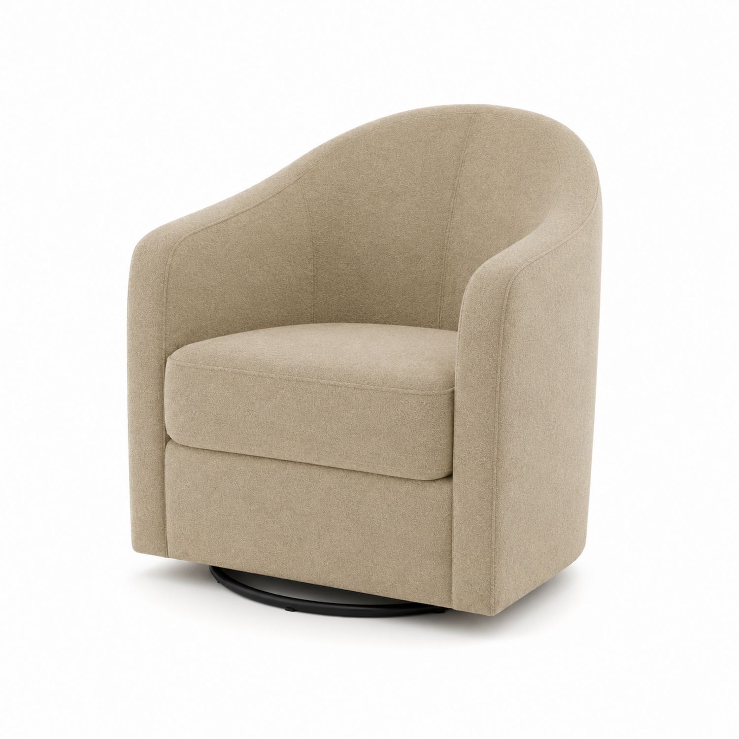 Drehbarer Stoff-Lounge-Sessel Beige