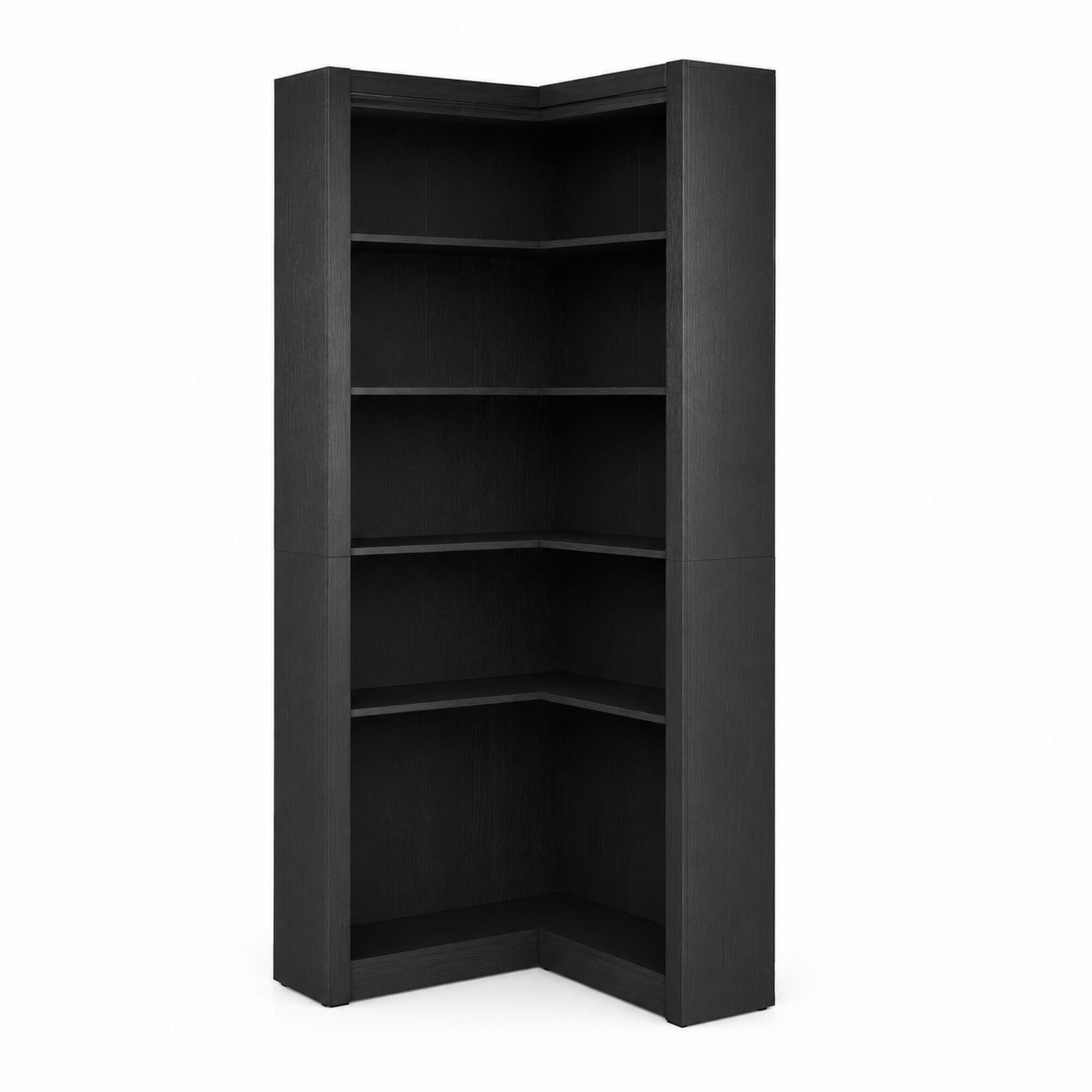 Eckregal aus Eichenfurnier in Schwarz 180 cm