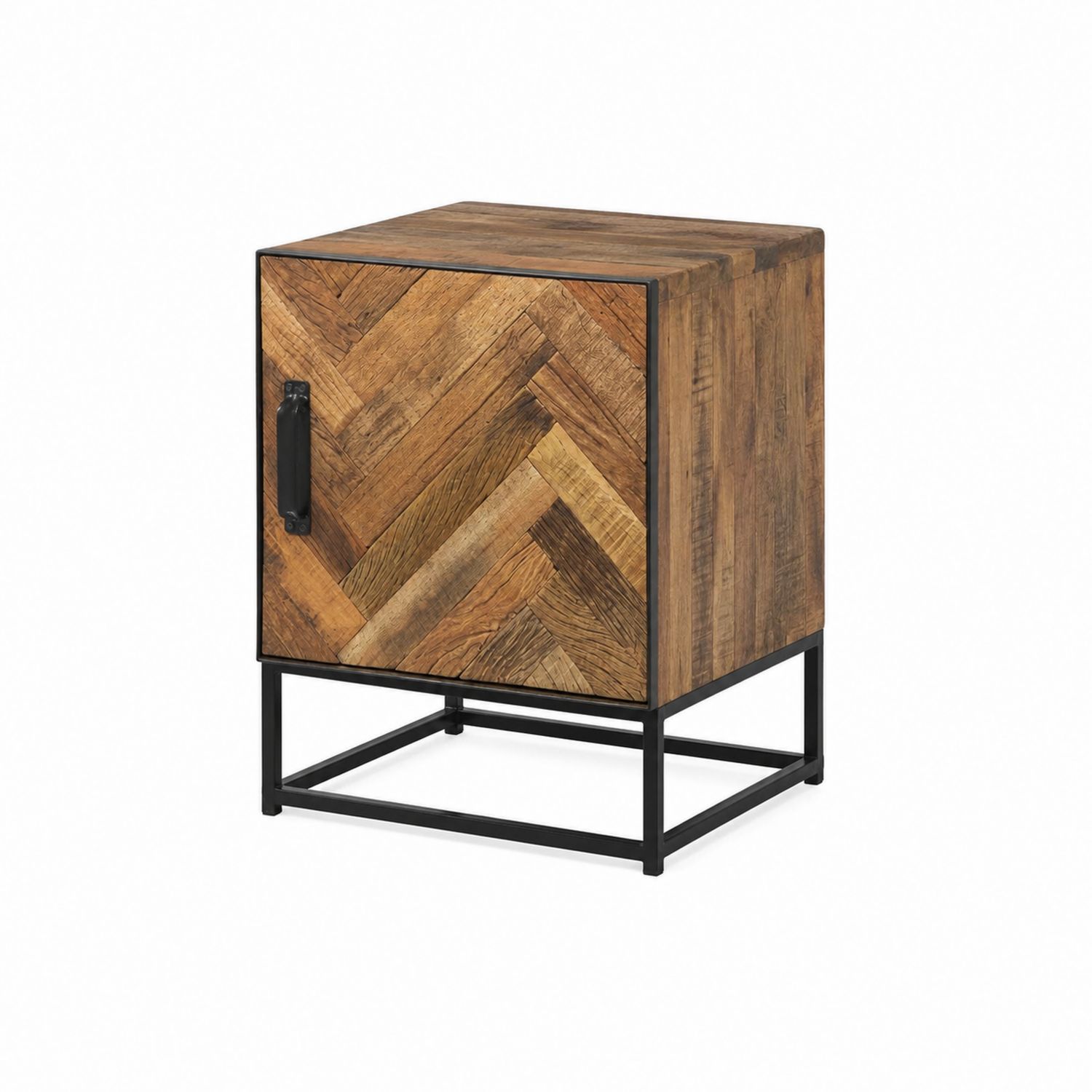 Schrank aus Massivholz mit Metallgestell 45x35x60 cm-Asabirneo