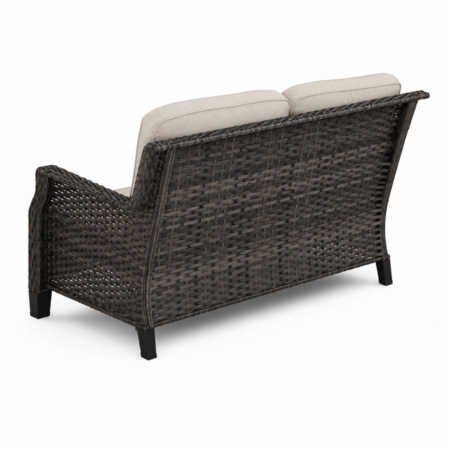Outdoor Sofa 2-Sitzer Aluminium Polyrattan Grau/Beige-Asabirneo