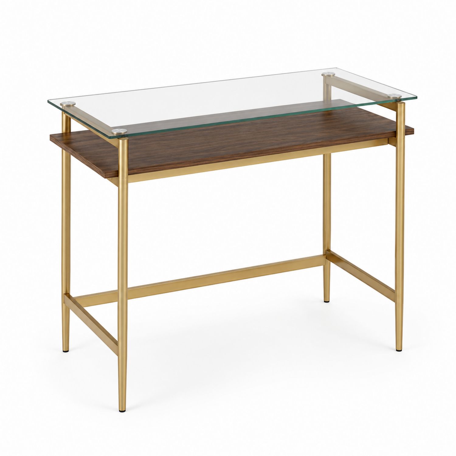Konsolentisch Rechteckig 110x40 cm Gehärtetes Glas Metall Gold-Asabirneo