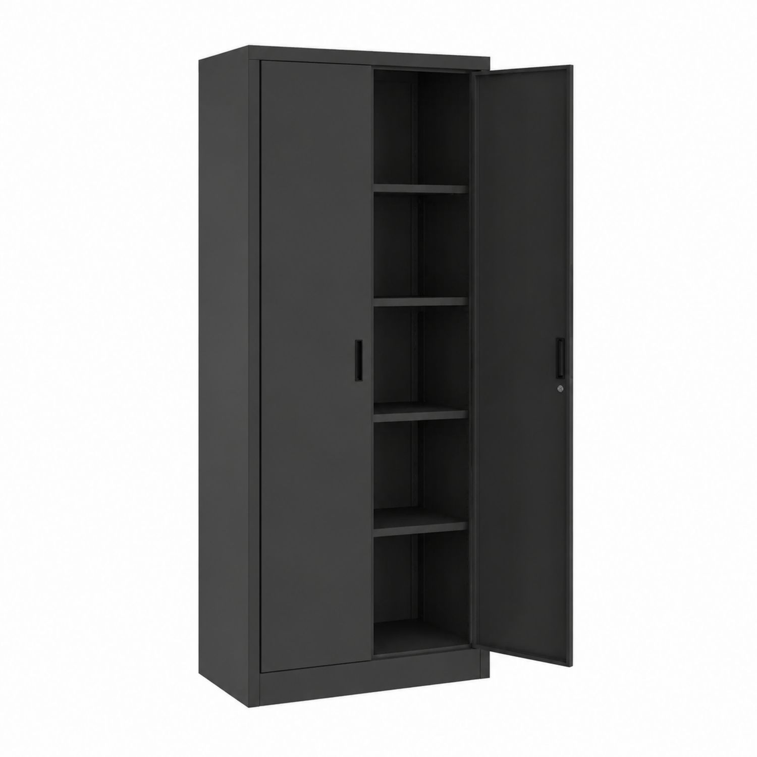 Stahlschrank Schwarz mit Doppeltüren 180x90x40 cm-Asabirneo
