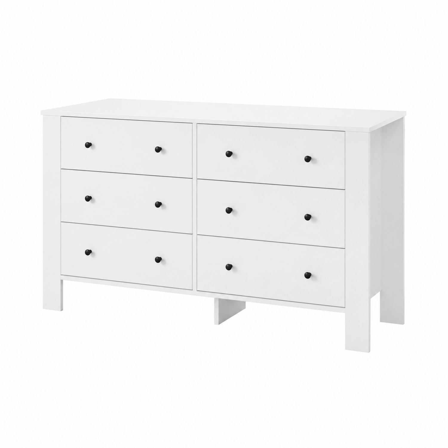 Weiße Kommode mit 6 Schubladen aus MDF-Asabirneo