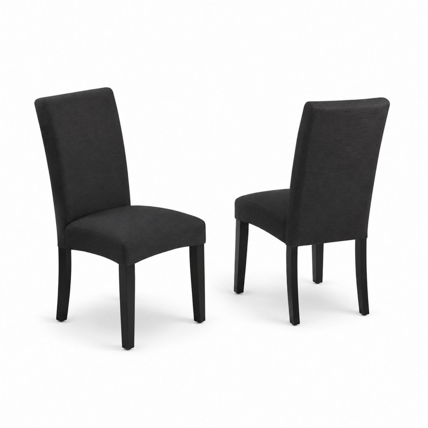 Esszimmerstuhl Set aus Stoff und Holz in Schwarz 2er-Set-Asabirneo