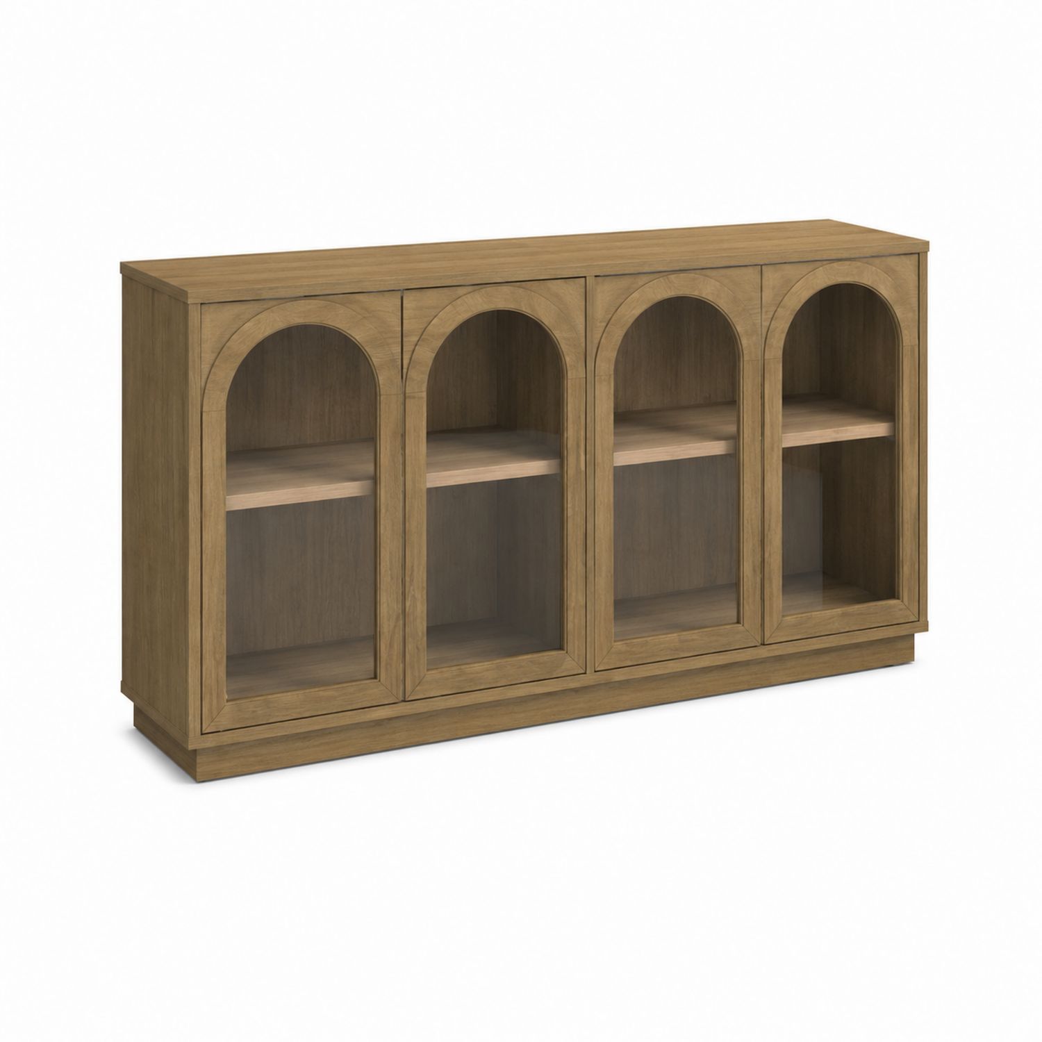 Sideboard aus Eichenholz mit Glasfronten-Asabirneo
