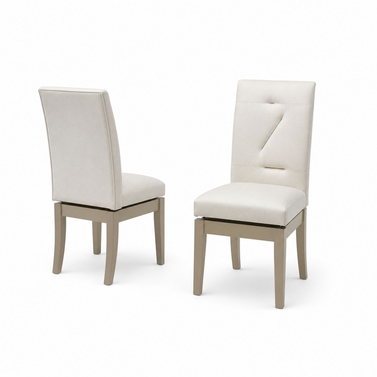 Esszimmerstuhl-Set 2er Beige Stoffgepolstert Holzfüße-Asabirneo