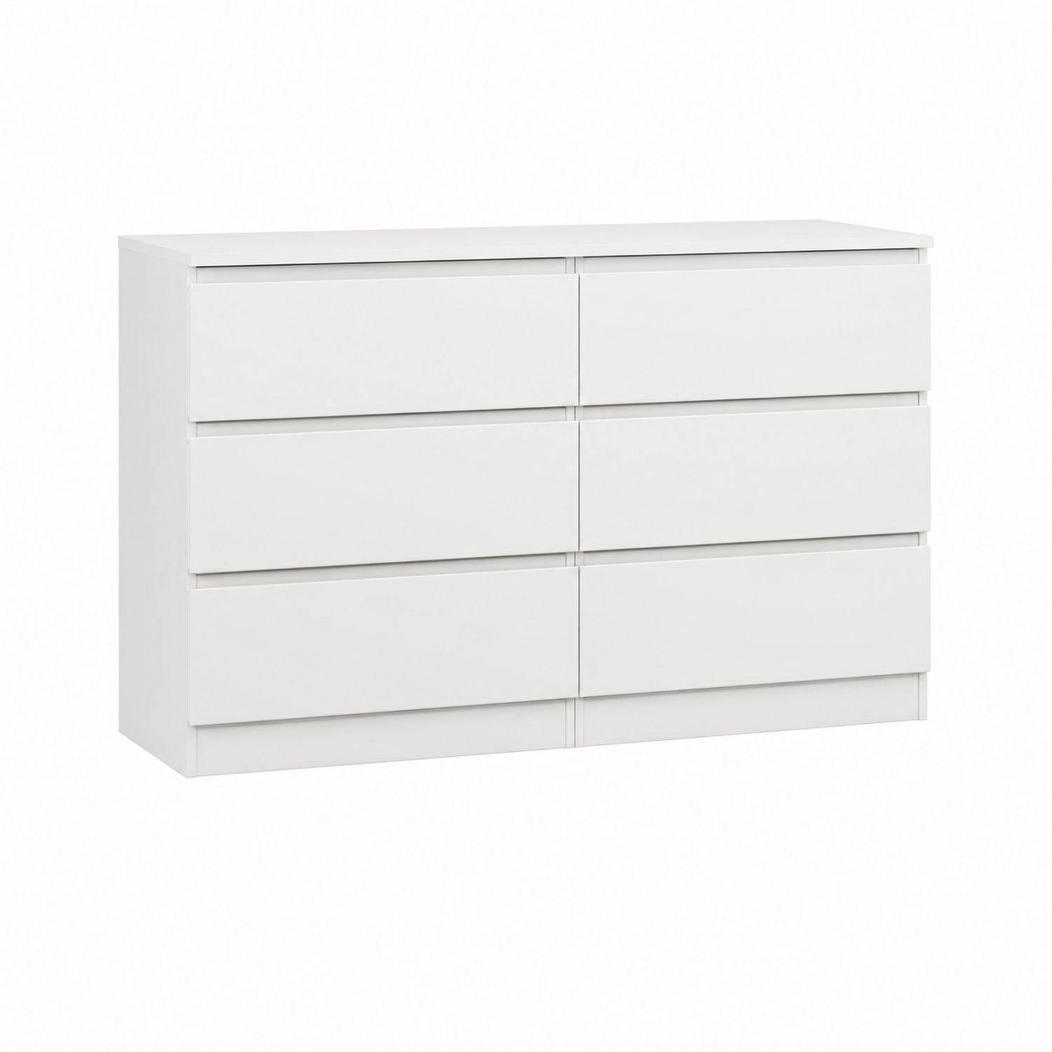 Kommode mit 6 Schubladen Weiß MDF 120x40x78 cm-Asabirneo