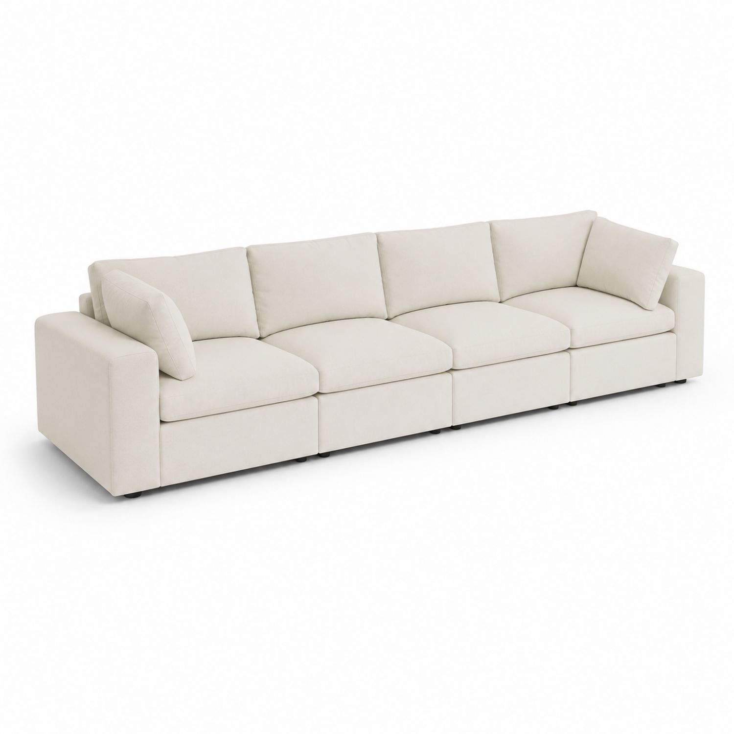 Modulares 4-Sitzer Sofa aus Stoff Beige 300 cm-Asabirneo