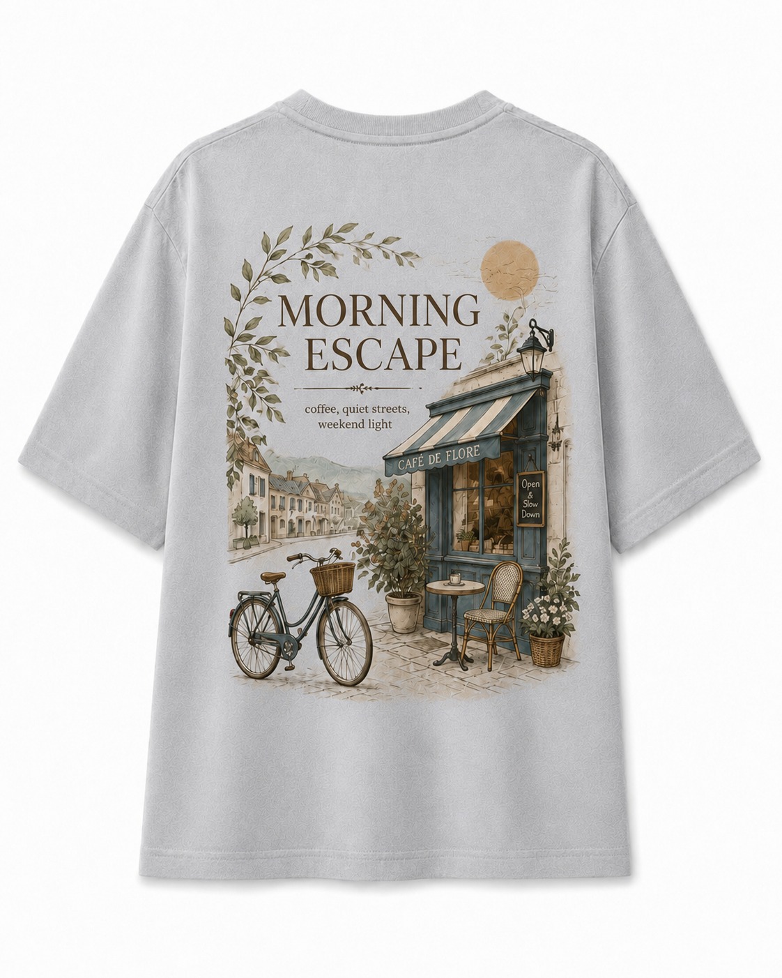 Morning Escape Cafe V-Neck Tee