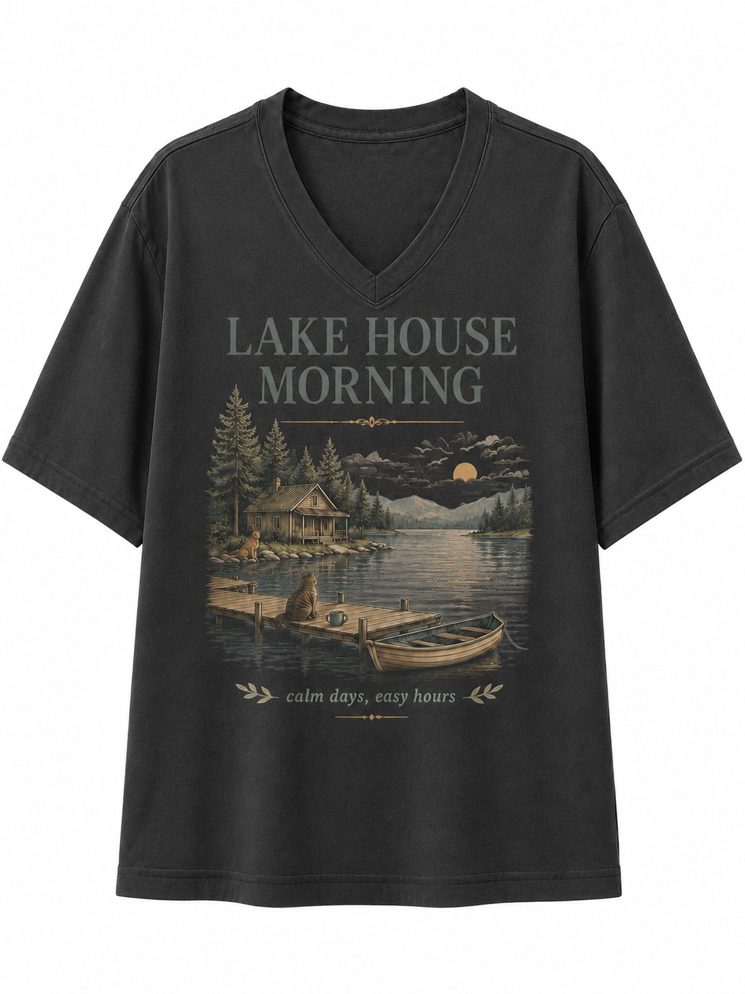Lake House Morning V-Neck Tee