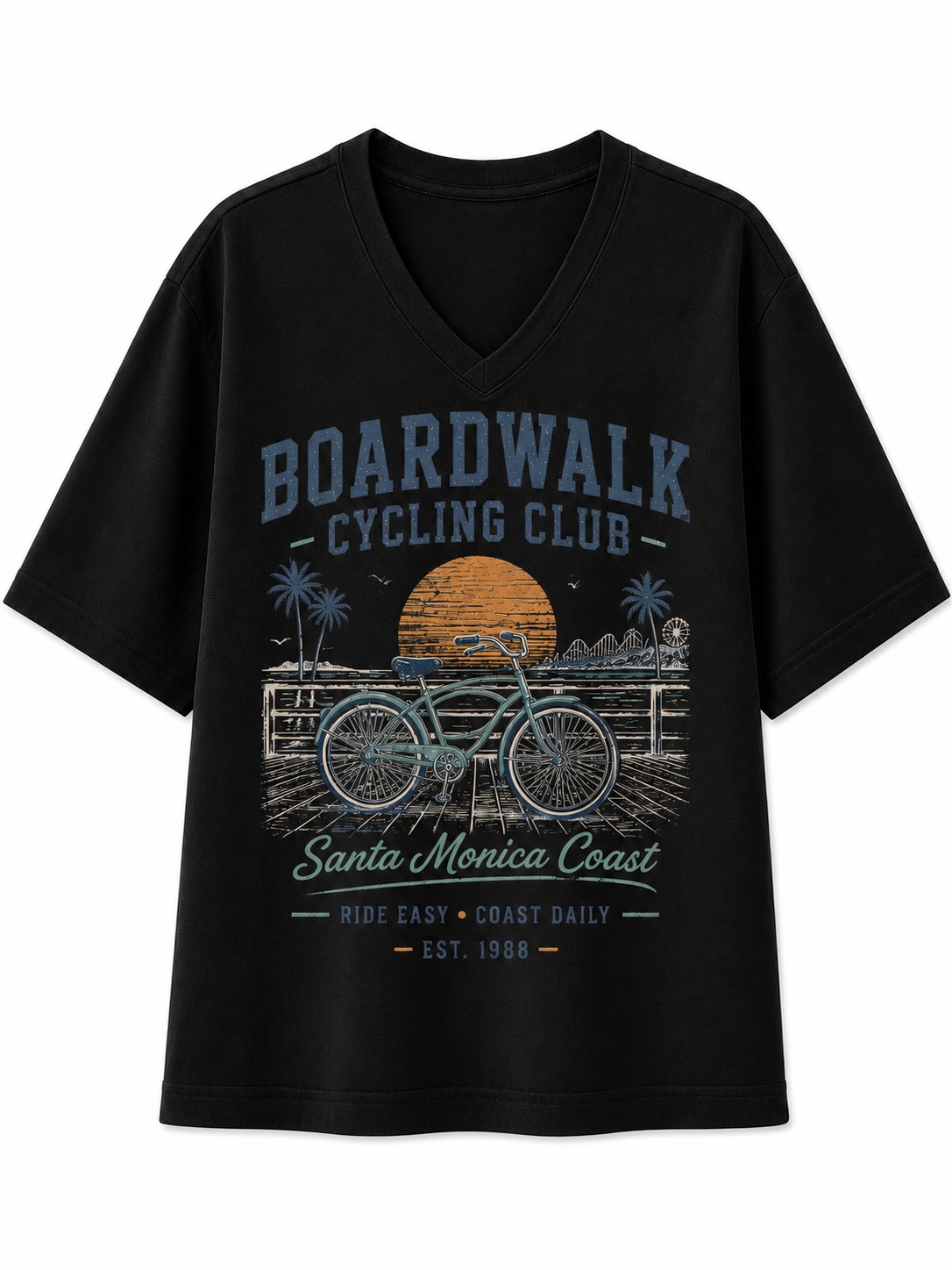 Boardwalk Cycling Club V-Neck Tee