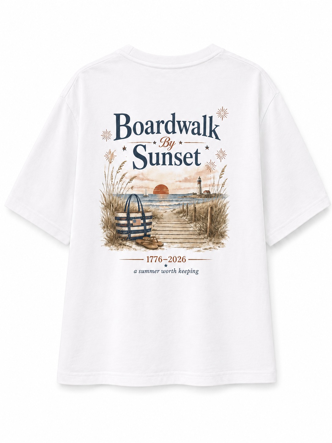 Boardwalk Sunset Beach Graphic Tee