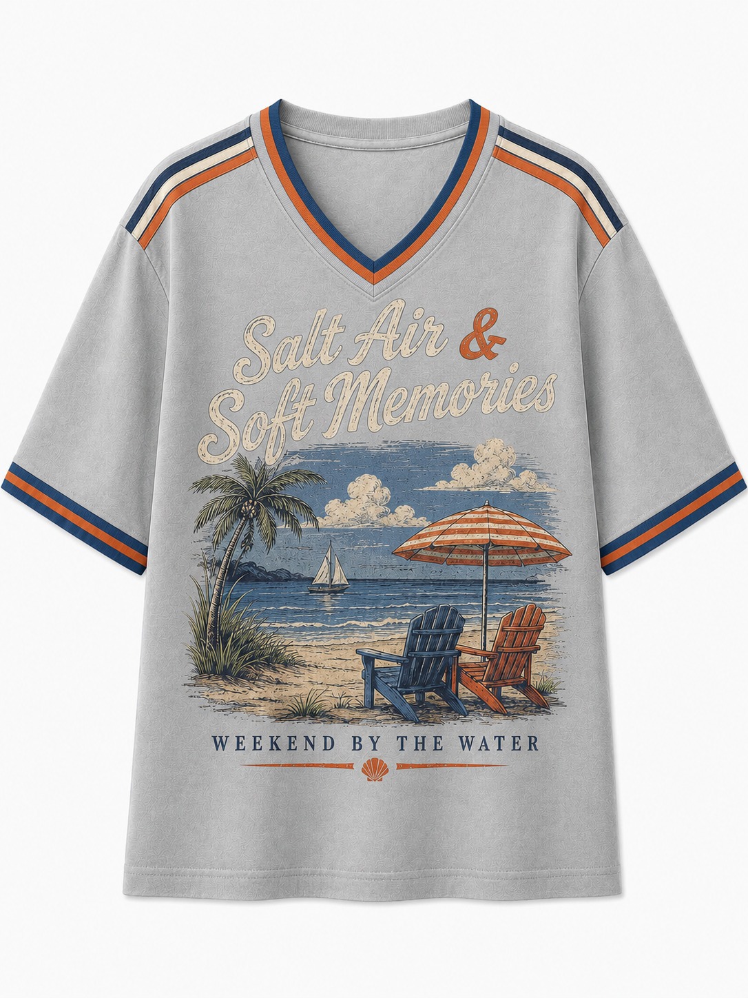 Salt Air & Soft Memories Beachside V-Neck Tee