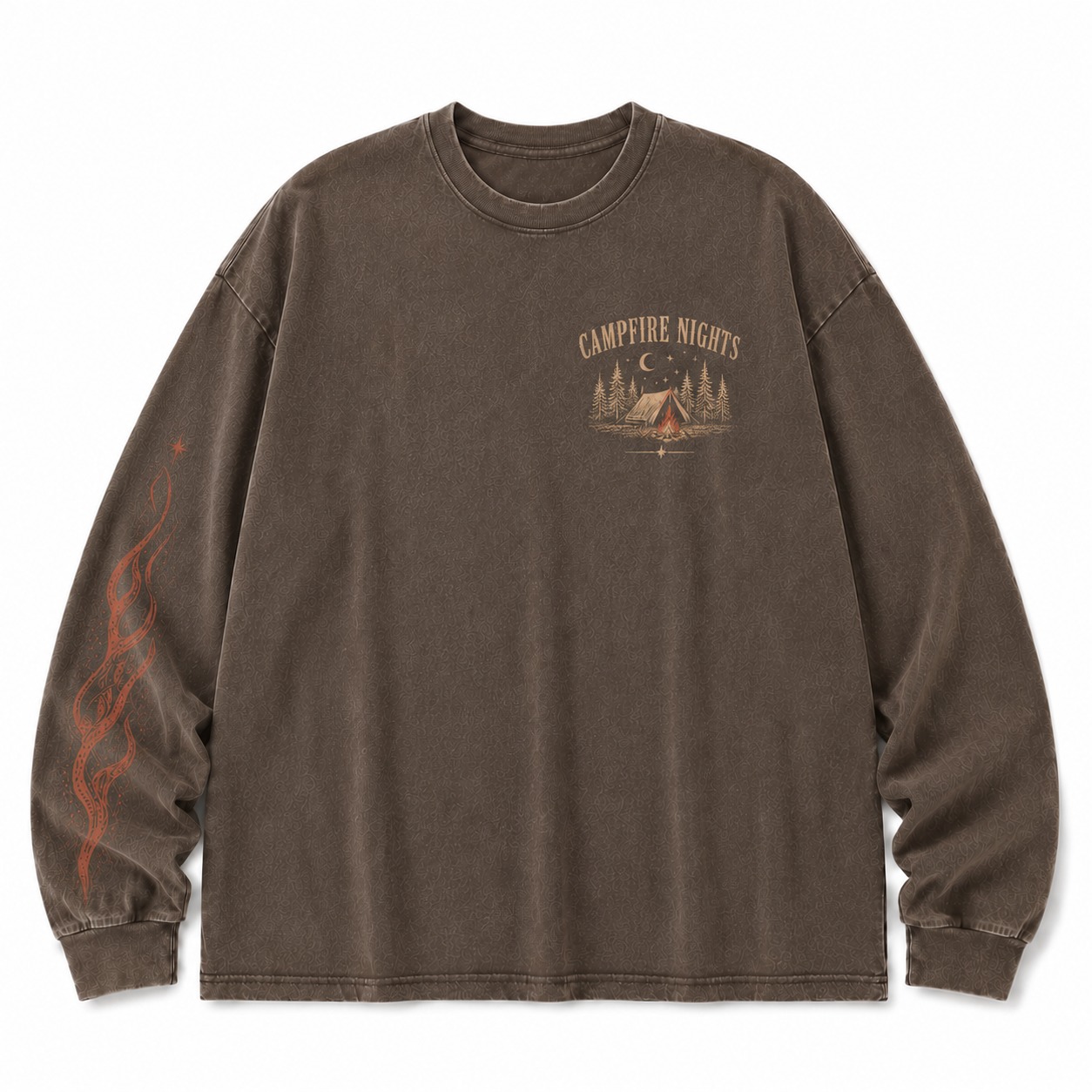 Campfire Nights Graphic Washed Long Sleeve Tee