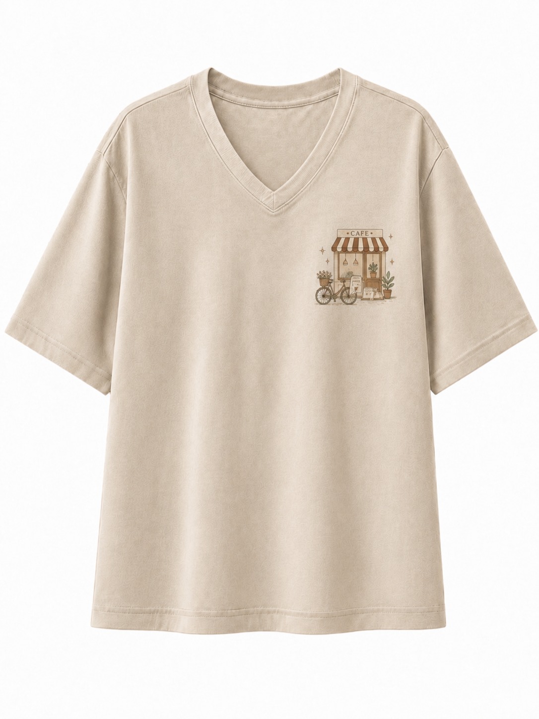 Morning Escape Cafe V-Neck Tee
