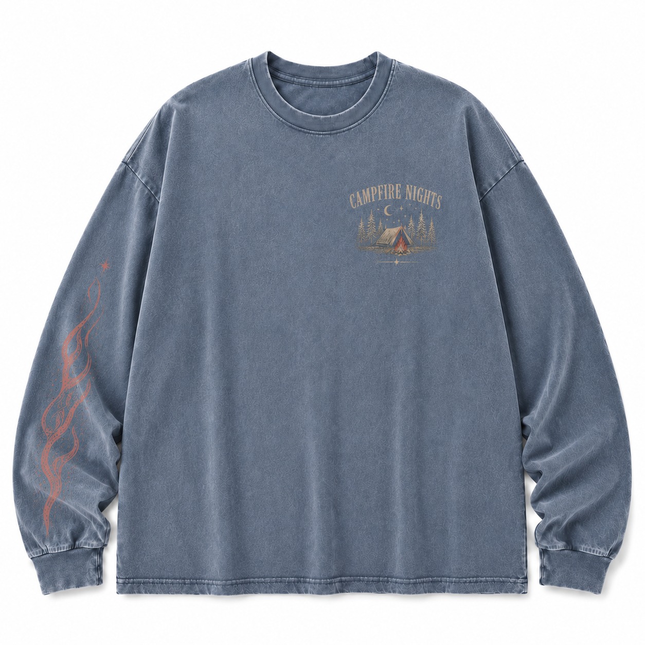 Campfire Nights Graphic Washed Long Sleeve Tee